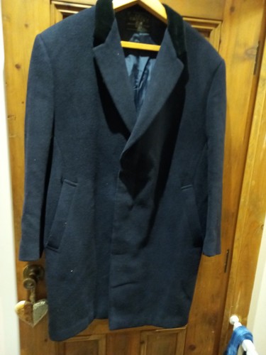 Navy blue crombie coat with - crombie,