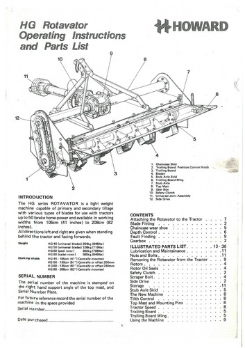 Howard rotavator 50 60 - hg,