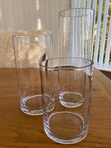 Clear glass cylinder vases - clear,