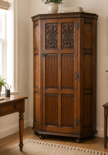 Antique carved oak - antique, linenfold