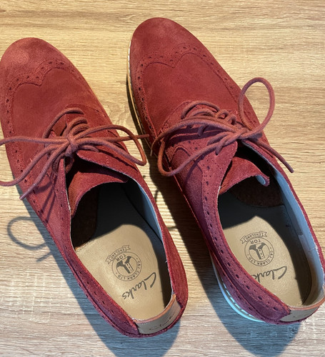 Clarks suede brogue - clarks, mens