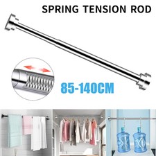 Telescopic Net Voile Tension Curtain Rail Pole Rod Rods Extendable Spring Loaded