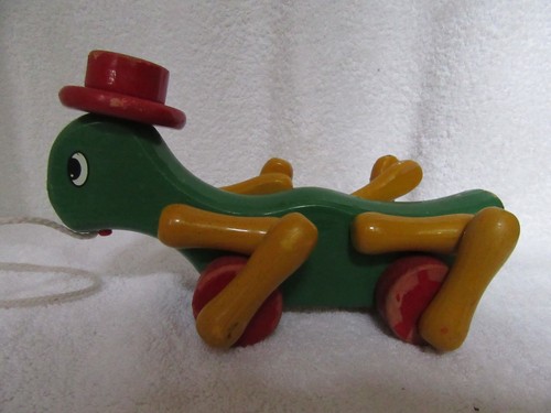Vintage wooden pull - pull, toy