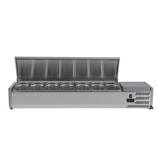 Countertop Prep Fridge 7 x 1/4 GN Steel Commercial Restaurant Pizzeria Cateri...