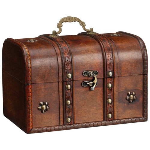 Medium wooden treasure chest - treasure,