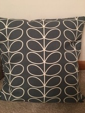 Orla Kiely Handmade Double sided  Linear Stem Grey Cushion Cover 16"x16" 