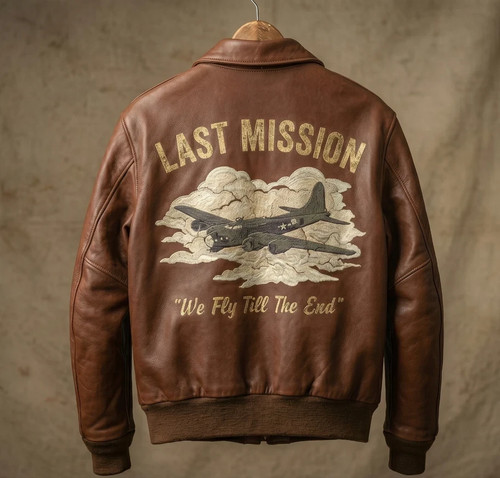 Ww2 brown leather - brown, bomber