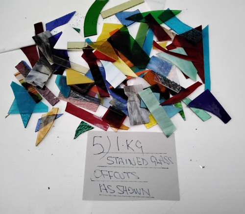 Stained glass offcuts - offcuts., 1kg