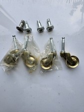 Set Of Four Solid Brass Castors  With Sockets Brand New