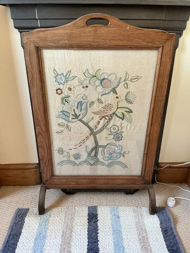 Vintage mahogany fire screen - mahogany,