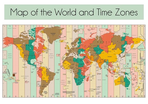 Map world with time - map,