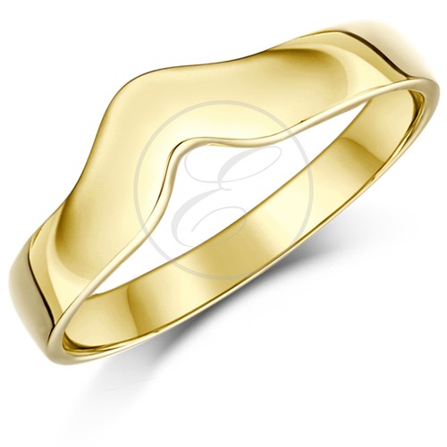 9ct yellow gold - yellow, curved