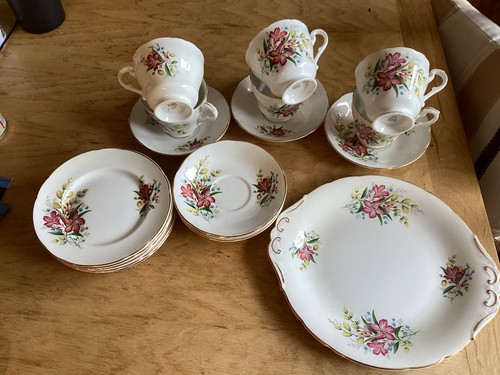 Vintage floral tea set - vintage,