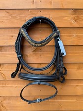 Eco Softy Horse Bridle Brown Leather Comfortable Fit with Diamante Browband