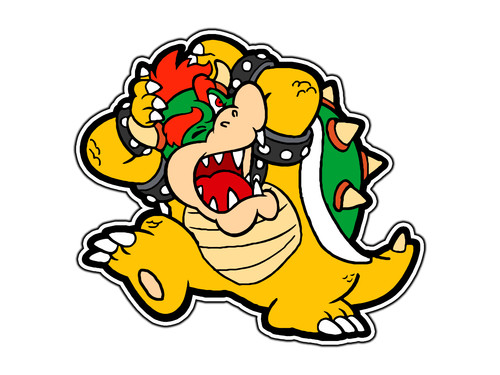 Bowser hit hurt mushroom - hit, 2d