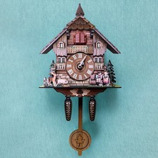 Vintage cuckoo clock wall clock wooden Black Forest clock cuckoo house clock