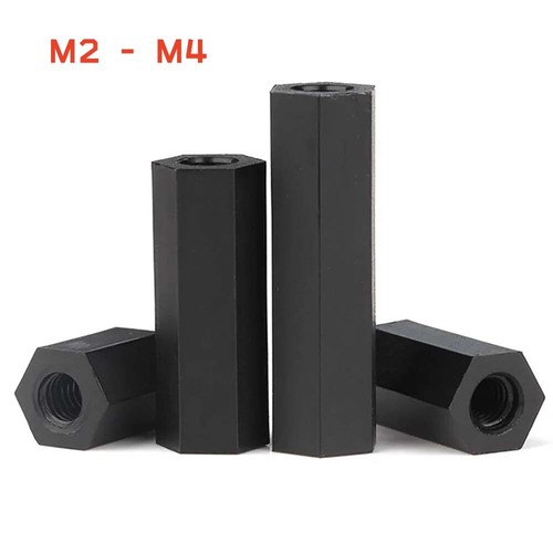Black nylon female - female, hex