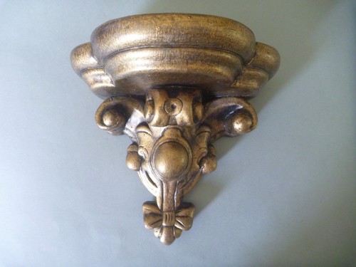 Vintage gold corbel wall shelf - gold,