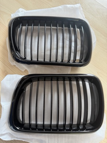 Bmw gloss black kidney grilles - black,