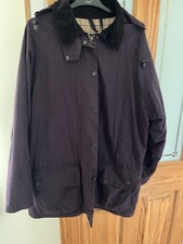 Women's BARBOUR Winter BEDALE Merlot Waxed Cotton Jacket Size UK18 EU44 US14