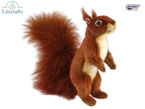 Sitting red squirrel soft toy - sitting,
