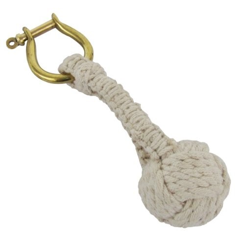 Monkey fist keychain - monkey, white