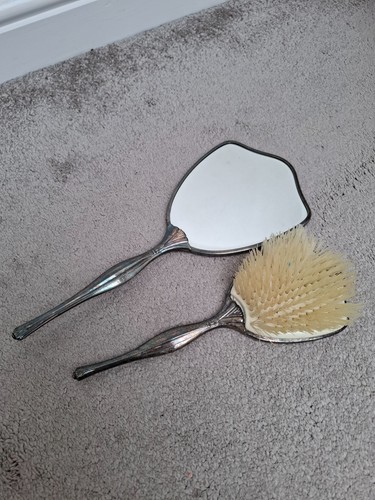 Vintage mirror and brush - mirror,