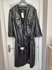 Lipsy women's New faux leather black maxi dress BNWT UK20
