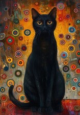 Gustav Klimt Black Cat