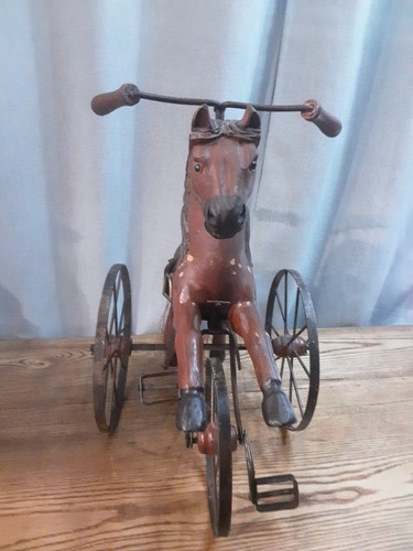 Vintage wooden horse tricycle - vintage,