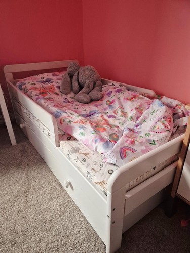 Habitat white toddler bed with