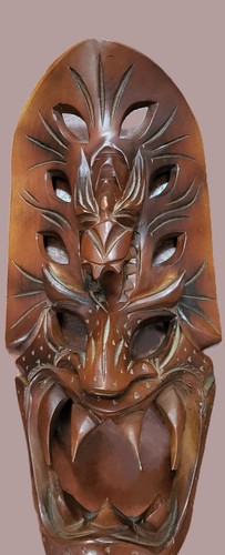 Vintage wooden carved mask - vintage,