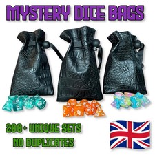 Mystery Dice Bags DND Random Polyhedral 7pcs Blind Die Set D&D Pathfinder TTRPG