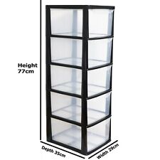 A4 Storage Drawers Unit Tower Medium for Home School, Office, Bedroom - 5 Drawer