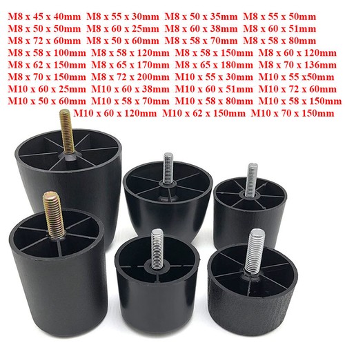 M10 black plastic legs - m8,
