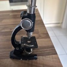 Vintage Rare ESL Microscope With Slides In Original Locking Cabinet / Box 