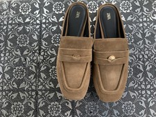 Zara Split Suede Mule Loafers