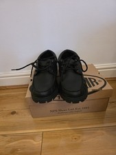 Solovair Black Leather Boat Deck Shoes Made In England