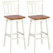Set of 2 Bar Stools Wooden