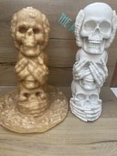 Rubber Latex Mould Mold Large 3 Wise Skulls Halloween Decor Gothic SALE Last One