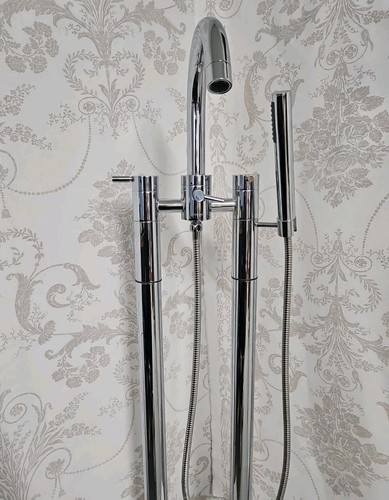 Fired earth floor mounted bath - fired,