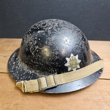 Original WW2 British Home Front Suffolk & Ipswich Fire Service Raw Edge Helmet