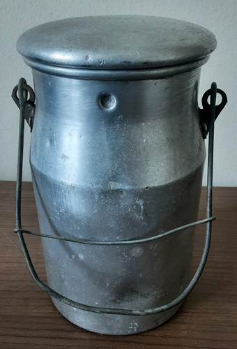 Vintage aluminium milk churn - vintage,