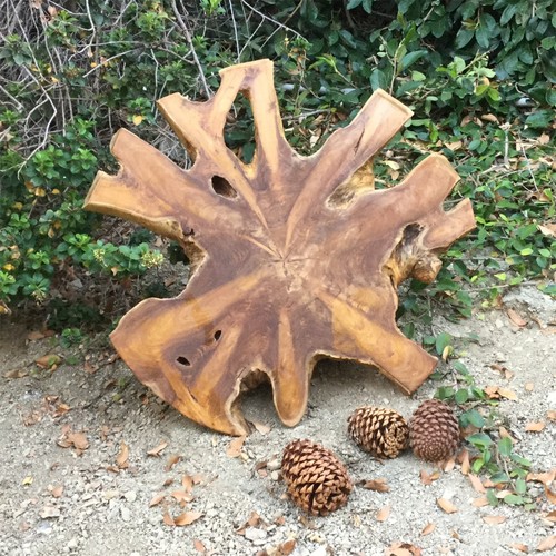 Natural teak wood - natural, slab