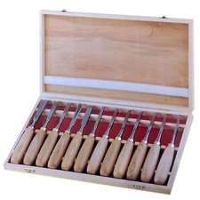 12PC PRO WOOD CHISEL CARVING CRV PROFESSIONAL CARPENTERS TOOL SET HAND IN CASE