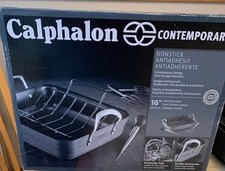 Calphalon Contemporary Nonstick 16” Roaster & Rack, Preowned - With Original Box