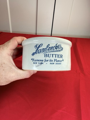 Antique lambrecht butter crock - antique,
