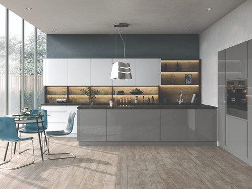 Grey high gloss - high,