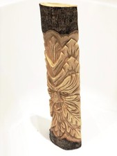 Green Man Wood Carving Log
