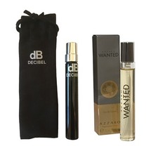 Mens Aftershave Miniature Azzaro EDT Travel Gift Set x2 Wanted & Decibel